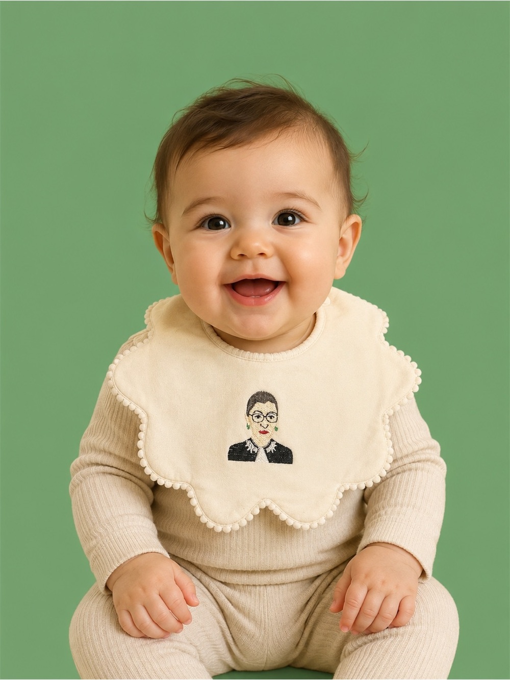 Ruth Bader Ginsburg Jabot Style Baby Bib